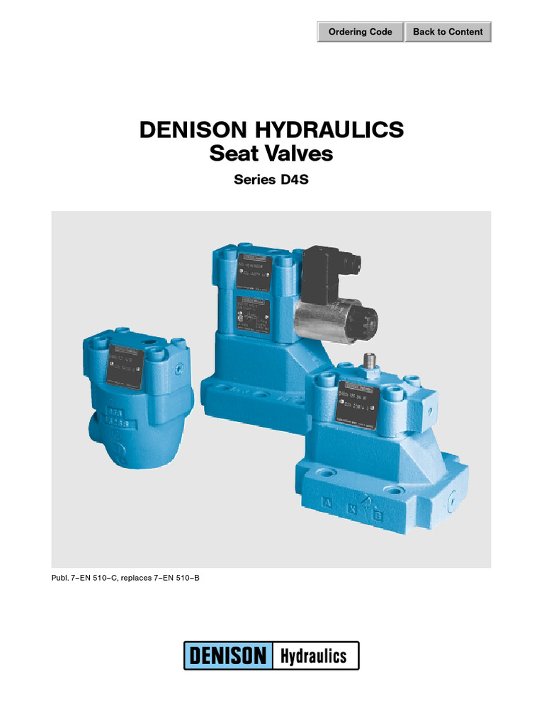 Denison Hydraulics Seat Valves: Series D4S | PDF | Valve | Pressure