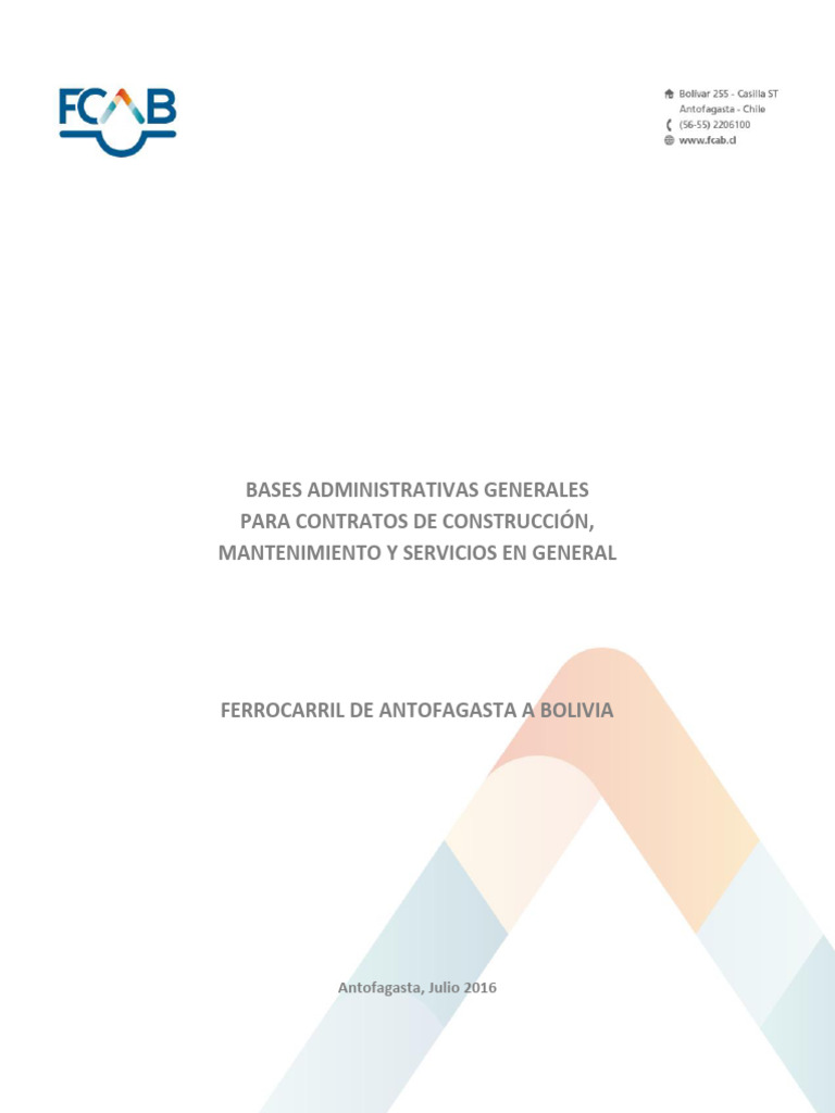 Bases Administrativas Generales FCAB | PDF | Presupuesto | Business