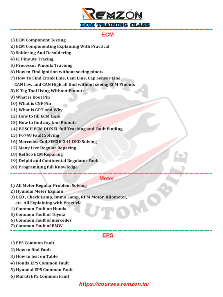 ECM TRAINIONG CLASS Topics | PDF