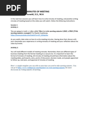 HOW TO WRITE MINUTES OF MEETING