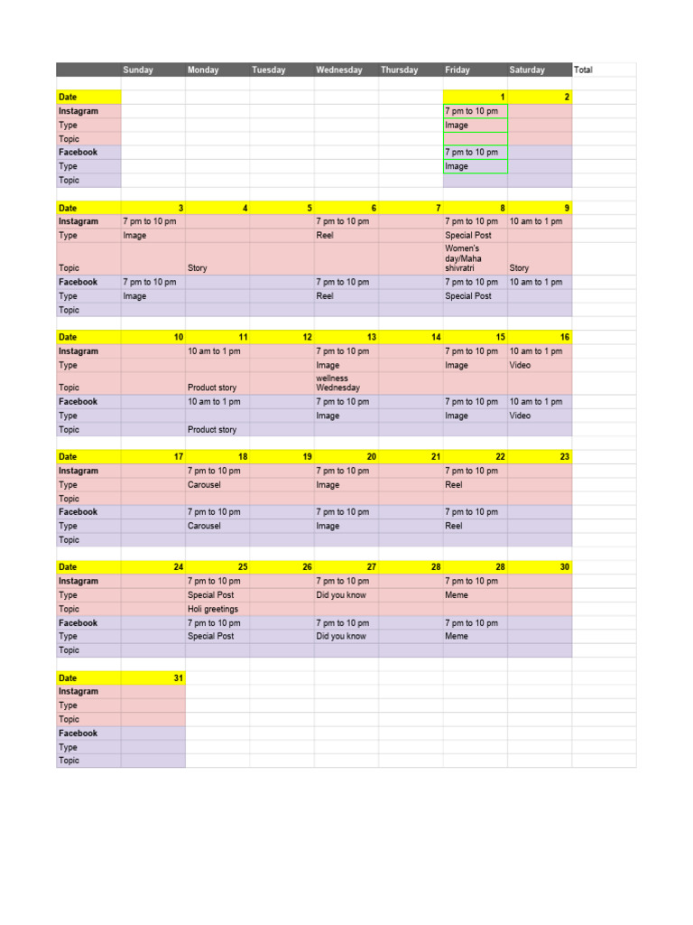 SM Calendar 2024 Pristine Healthcare PDF