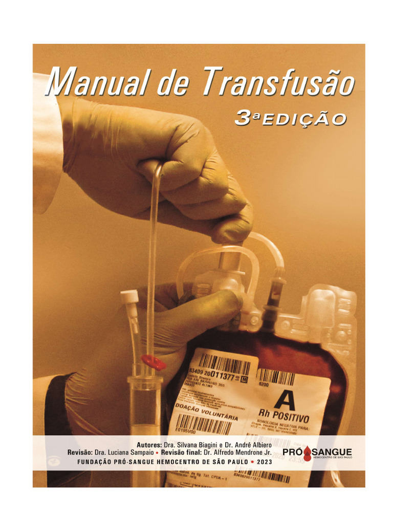 Manual de Transfusao - 3 Edicao 2023 | PDF | Transfusão de sangue ...