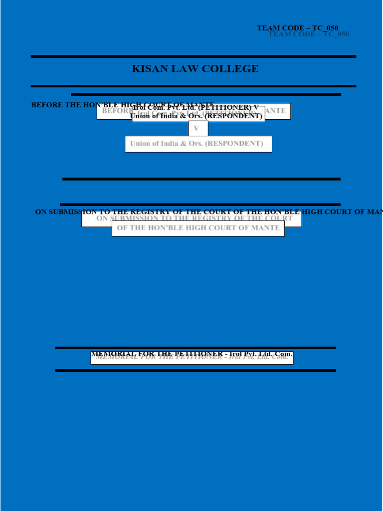 Irol Pvt. Ltd. Writ Petition Overview | PDF | Certiorari | Breach Of ...