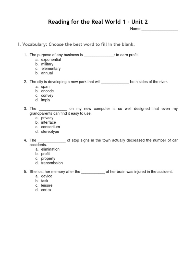 RRW SB1 - Unit Test 02 | PDF | Games & Activities | Computers