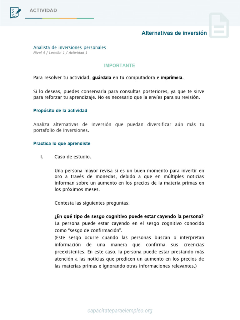 Estrategias de Inversión y Sesgos Cognitivos | PDF | Opción (Finanzas ...