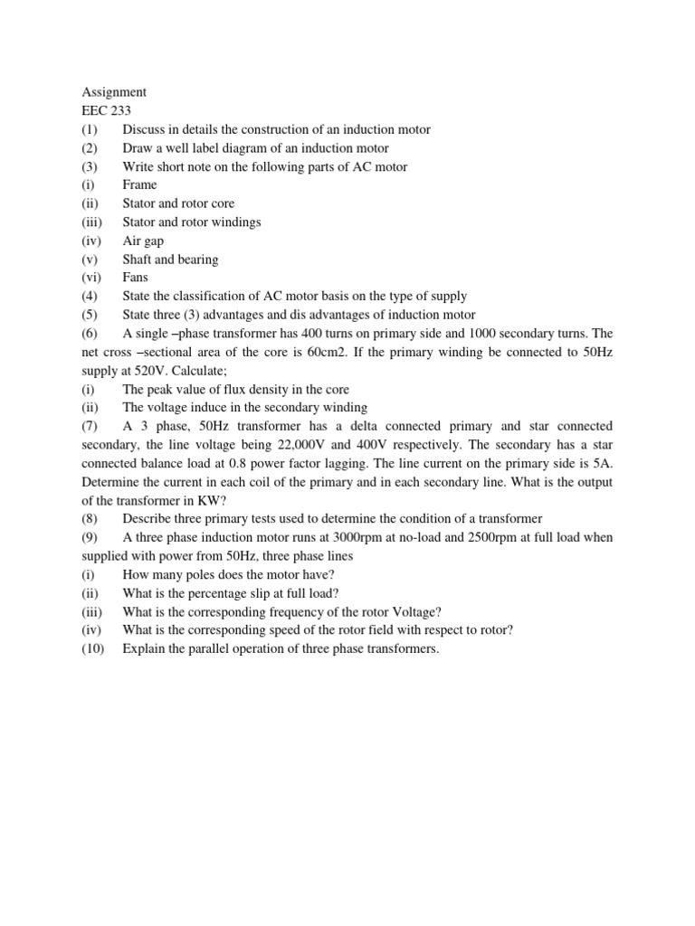 Induction Motor and Transformer Analysis | PDF | Electric Motor ...
