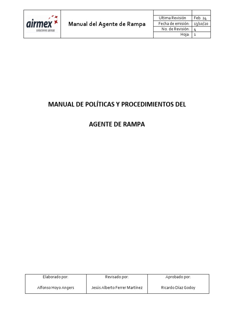 Manual del Agente de Rampa en Aeropuertos | PDF | Aeropuerto | Auxiliar ...
