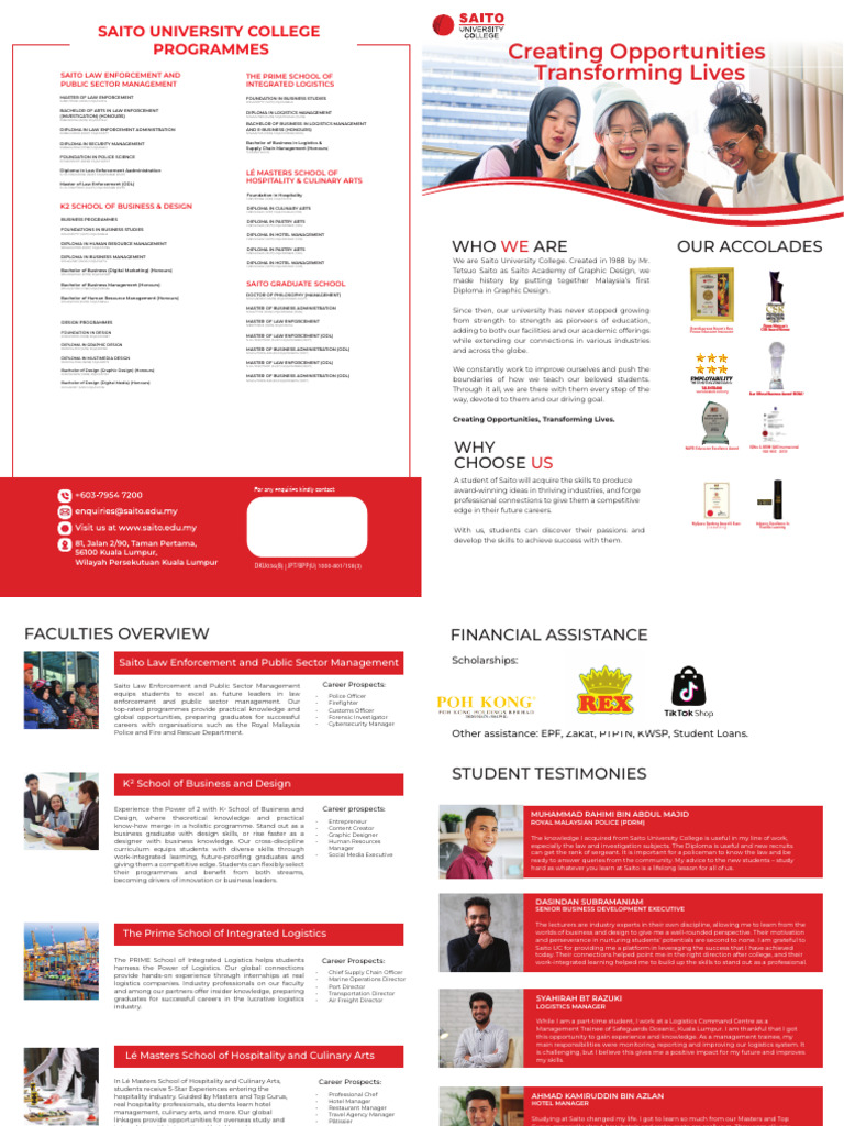 Saito University College Program Overview | PDF | Logistics | Bachelor ...