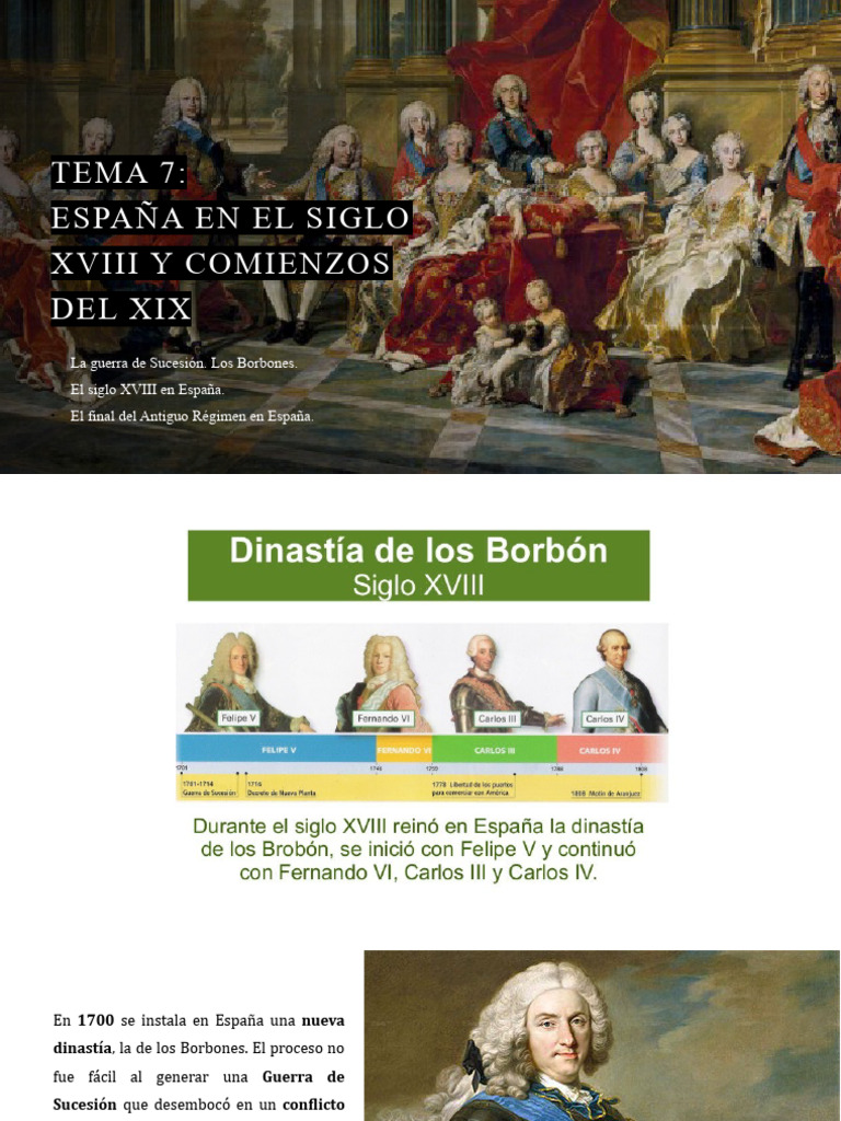 Tema 7 - España en El Siglo XVIII y Comienzos Del XIX | PDF | Imperio ...