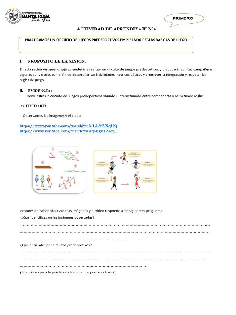 Actividad de Aprendizaje N-4 Estudiante II Bim | PDF | Cognición ...
