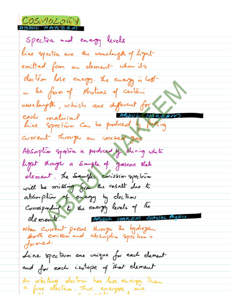 COSMOLOGY NOTES - Watermark | PDF