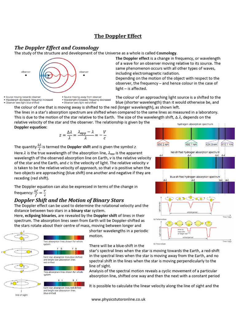 Doppler-Effect-NOTES | PDF | Doppler Effect | Redshift
