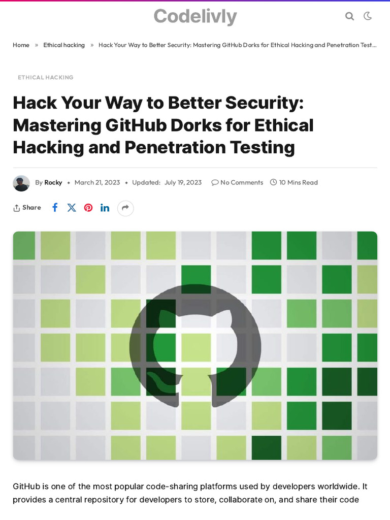 Hack Your Way To Better Security - Mastering GitHub Dorks For Eth | PDF ...