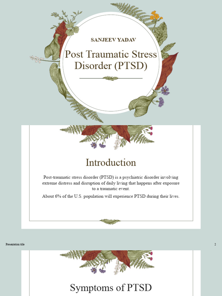 Post Traumatic Stress Disorder (PTSD) Sanjeev | PDF | Psychological ...