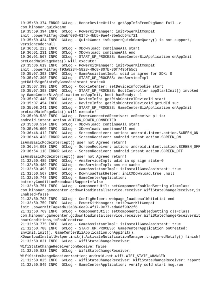 GameCenter Log Analysis and Errors | PDF | Computers