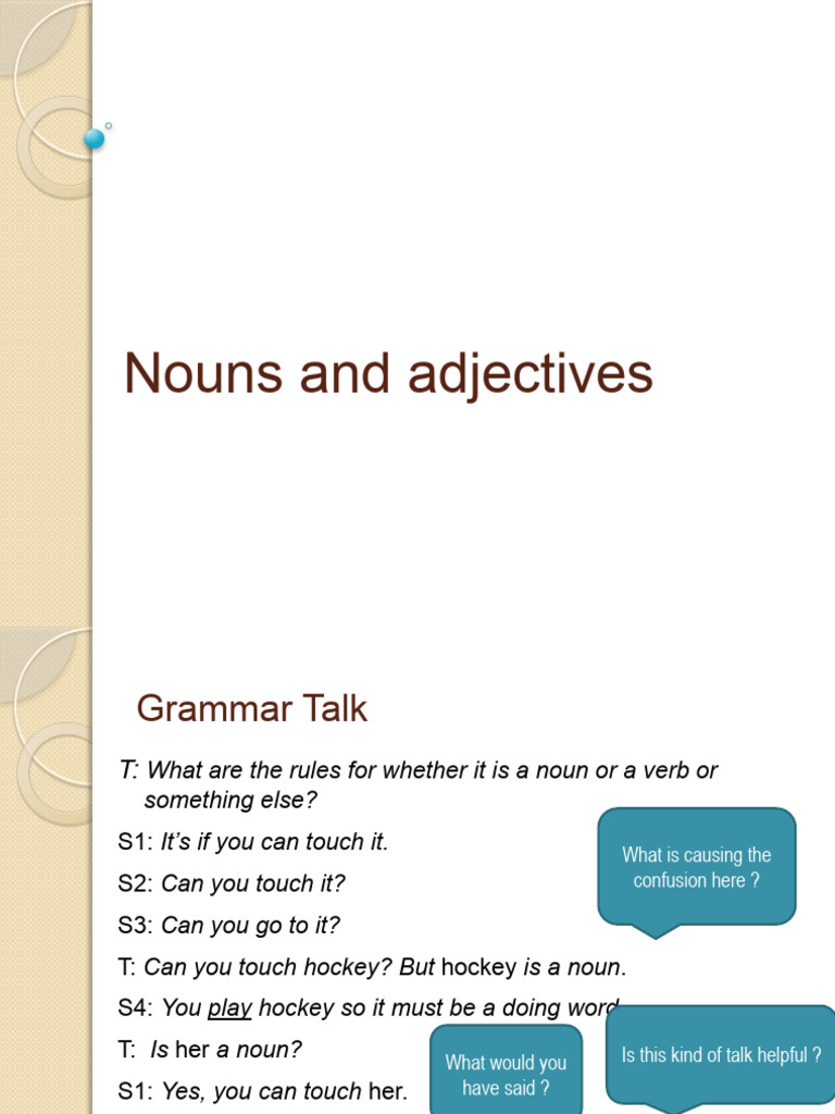 Nouns and Adjectives Teacher Information | PDF | Noun | Adjective