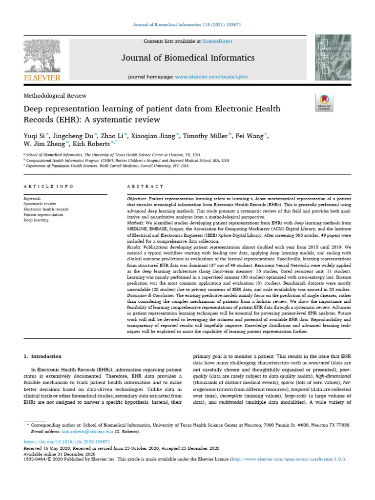 Deep Learning in EHR Analysis | PDF | Deep Learning | Artificial Neural ...