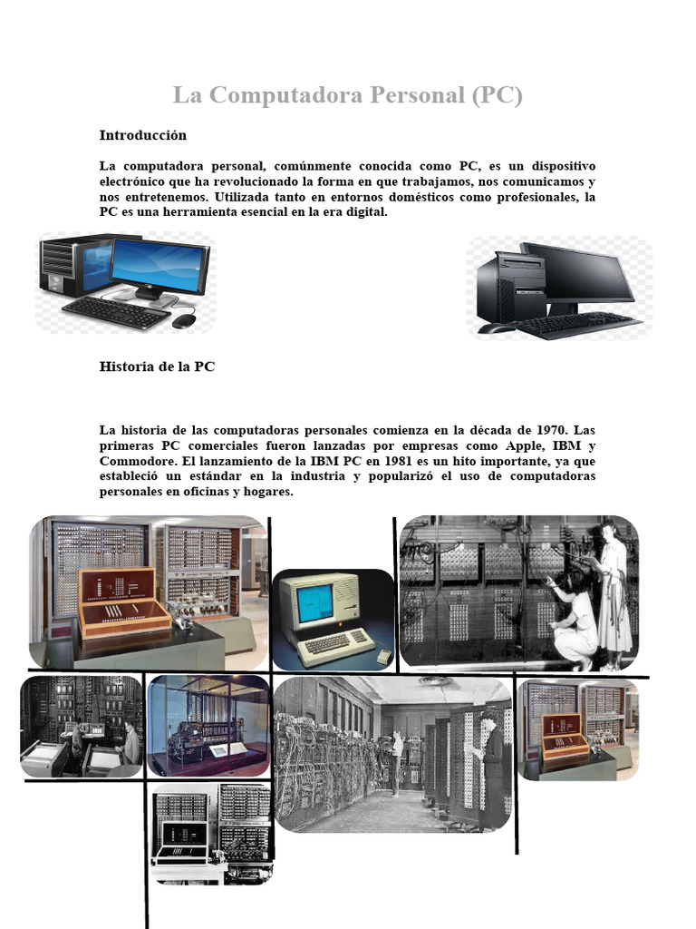 La Computadora Personal | PDF | Hardware de la computadora | Unidad ...