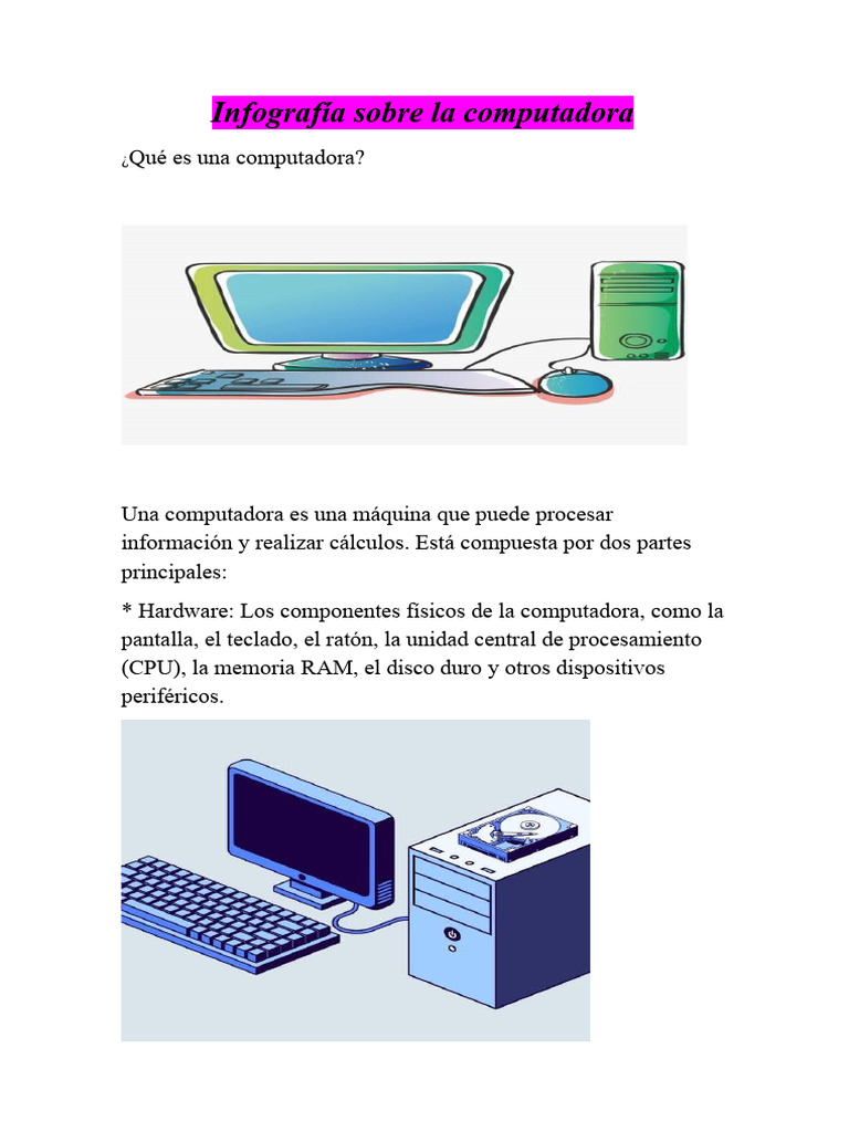 Infografía sobre la computadora | PDF | Hardware de la computadora ...