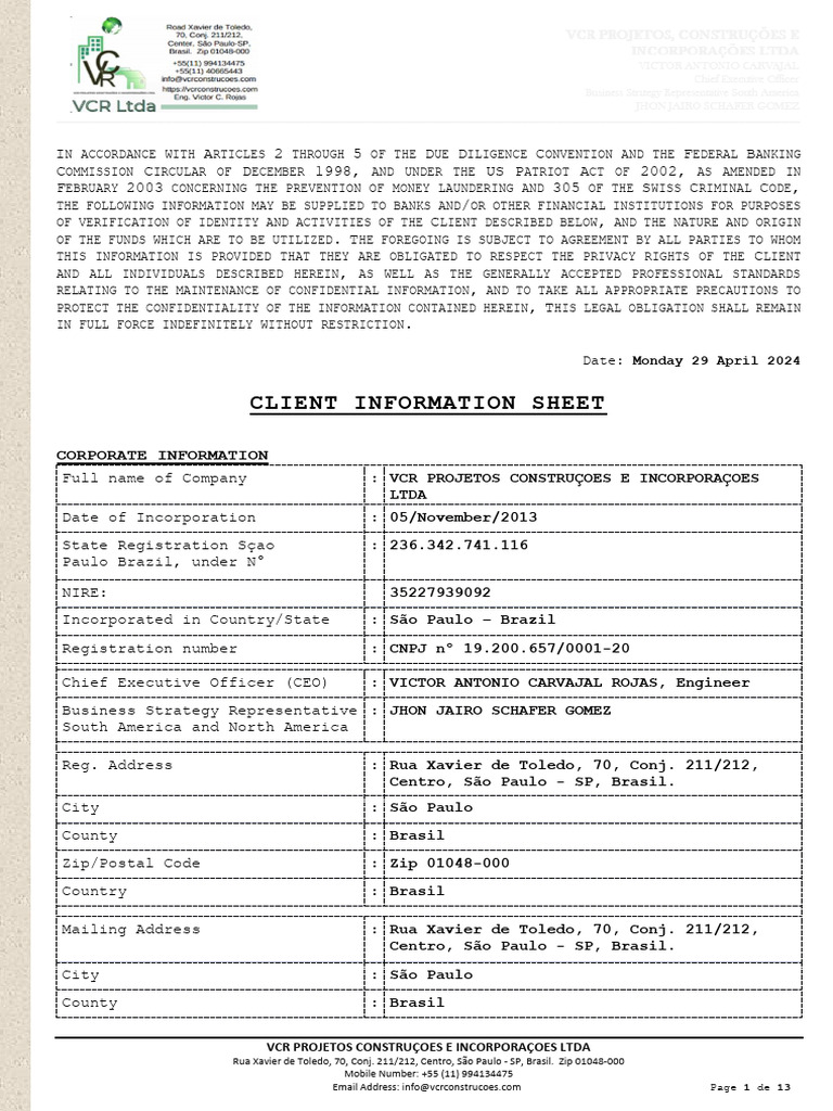 CIS VCR PDF Banking Financial Services