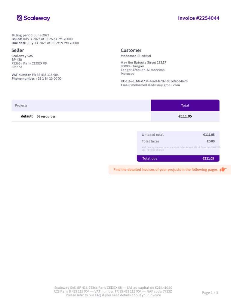 Scaleway - Invoice - 2023-06-01T00 00 00+00 00-1 | PDF | Government ...