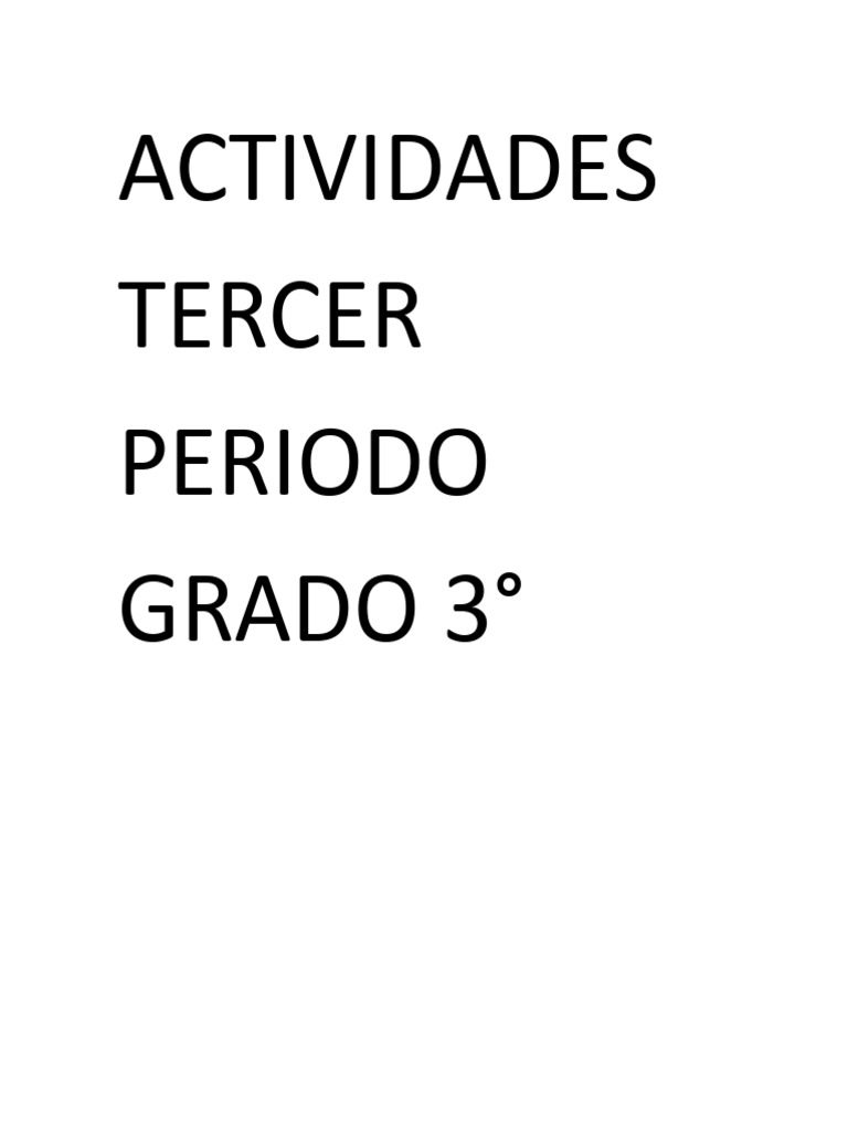 Actividades Grado 3 Tercer Periodo Pdf Cognición Ciencia Cognitiva