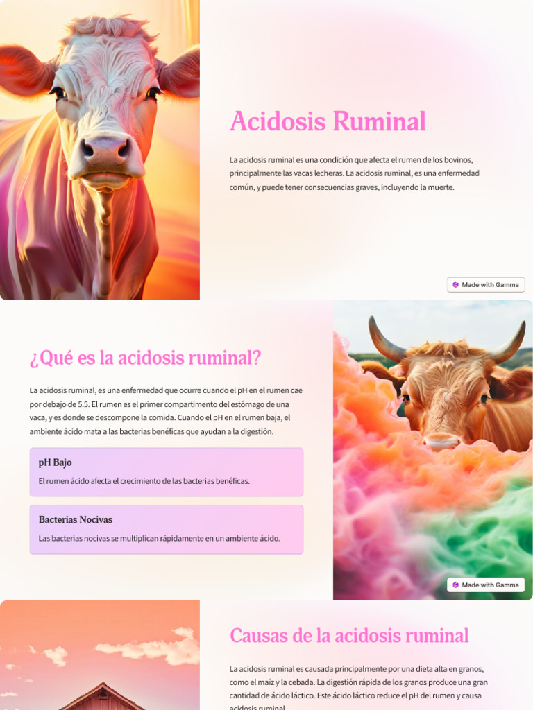 Acidosis Ruminal en Bovinos: Causas y Tratamiento | PDF | Vacas | Diarrea