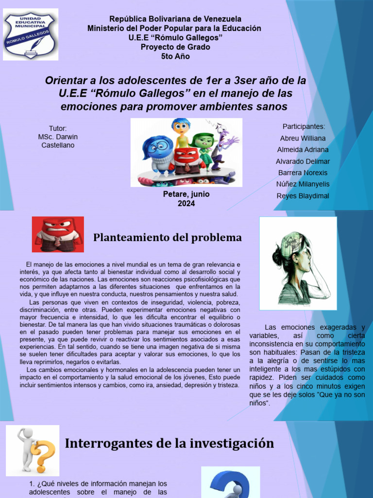 Manejo de Emociones en Adolescentes | PDF | Las emociones | Depresión ...