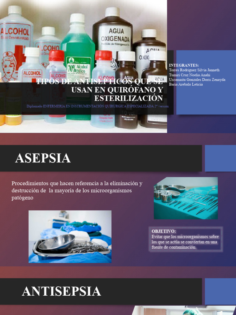 Antisépticos y Desinfectantes en Quirófano | PDF | Microbiología | Biología