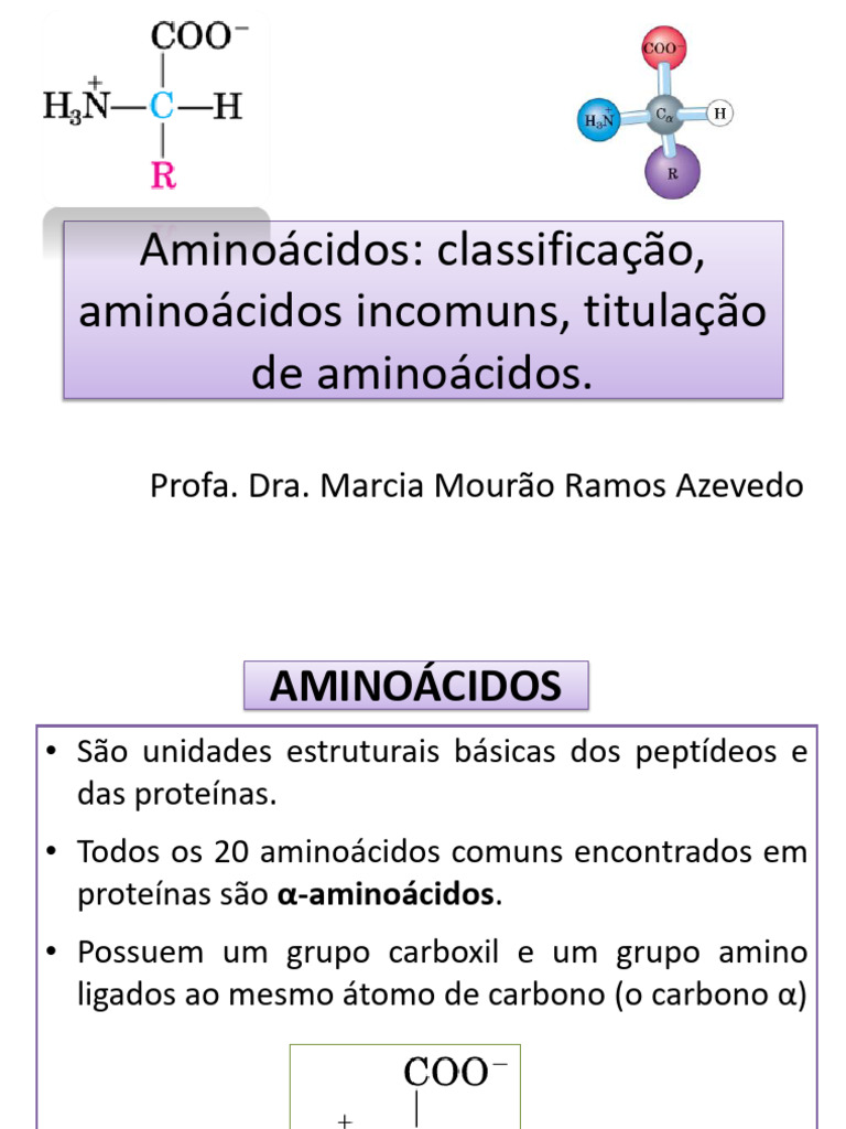 Classificação e Funções dos Aminoácidos | PDF | Aminoácido | Proteínas