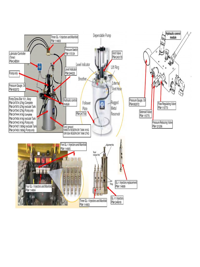 Hydraulic Components and Parts List | PDF | Fuel Injection | Pump