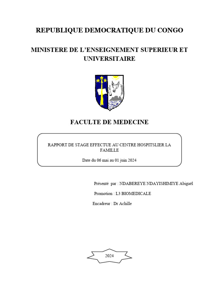 Rapport de Stage en Médecine Interne | PDF | Médecine | Allaitement
