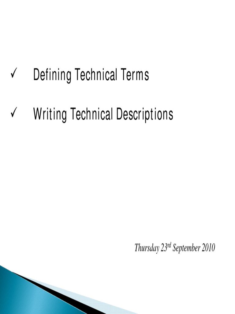 Writing Clear Technical Definitions | PDF | Flashlight | Definition