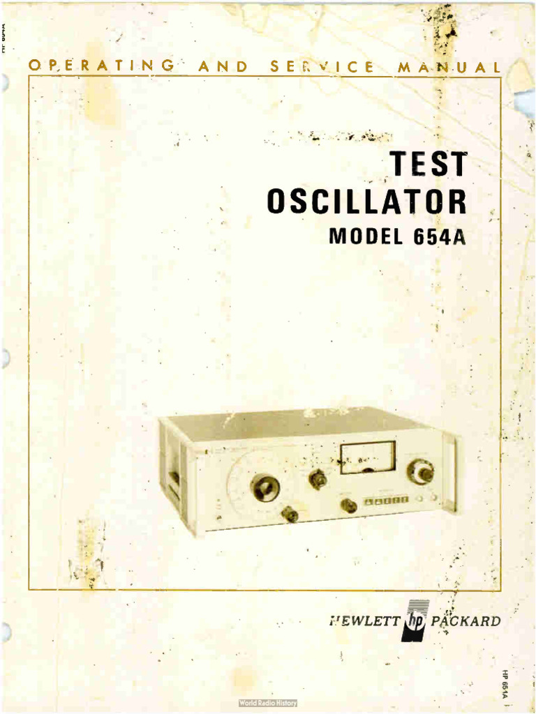 HP Test Oscillator Model 654A 1974 | PDF | Amplifier | Electronic ...
