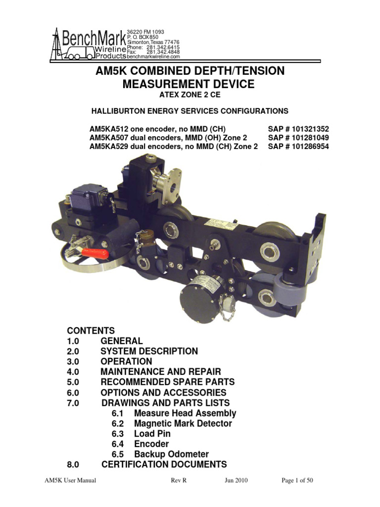 AM5K Depth/Tension Measurement Manual | PDF | Bearing (Mechanical ...