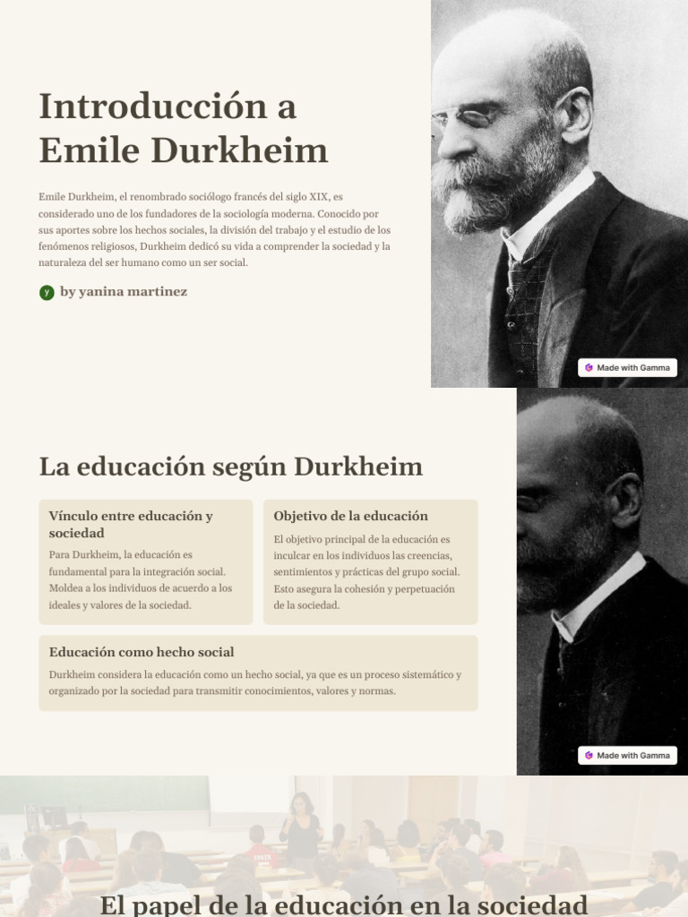 Durkheim y la educación como hecho social | PDF | Emile Durkheim | Sociedad