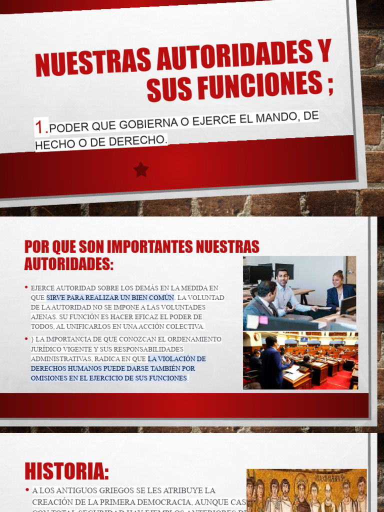 Nuestras Autoridades y Sus Funciones | PDF | Ciencias Políticas ...