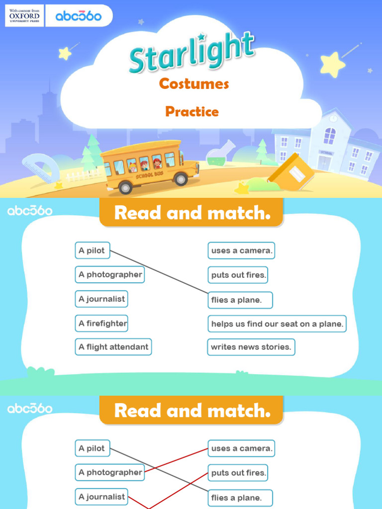 Unit 6 lesson 9 costumes practice pdf