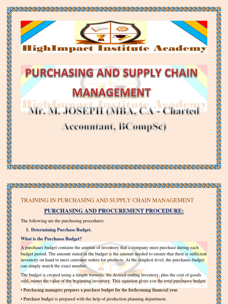 Purchasing and Supply Module 4 | PDF | Invoice | Procurement