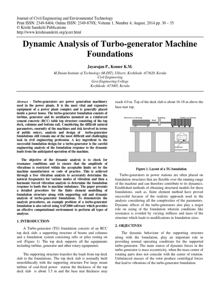 Dynamic Analysis of Turbo-generator Foundations | PDF | Beam (Structure ...