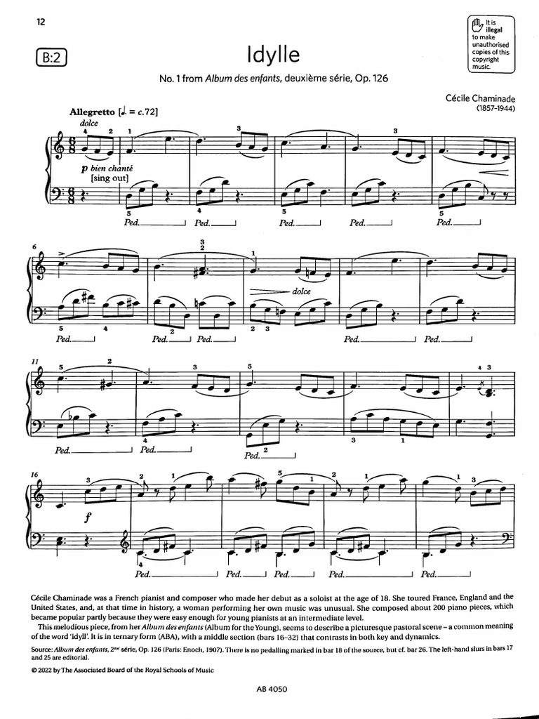 Idylle - Abrsm Grade 4 (23-24) | PDF