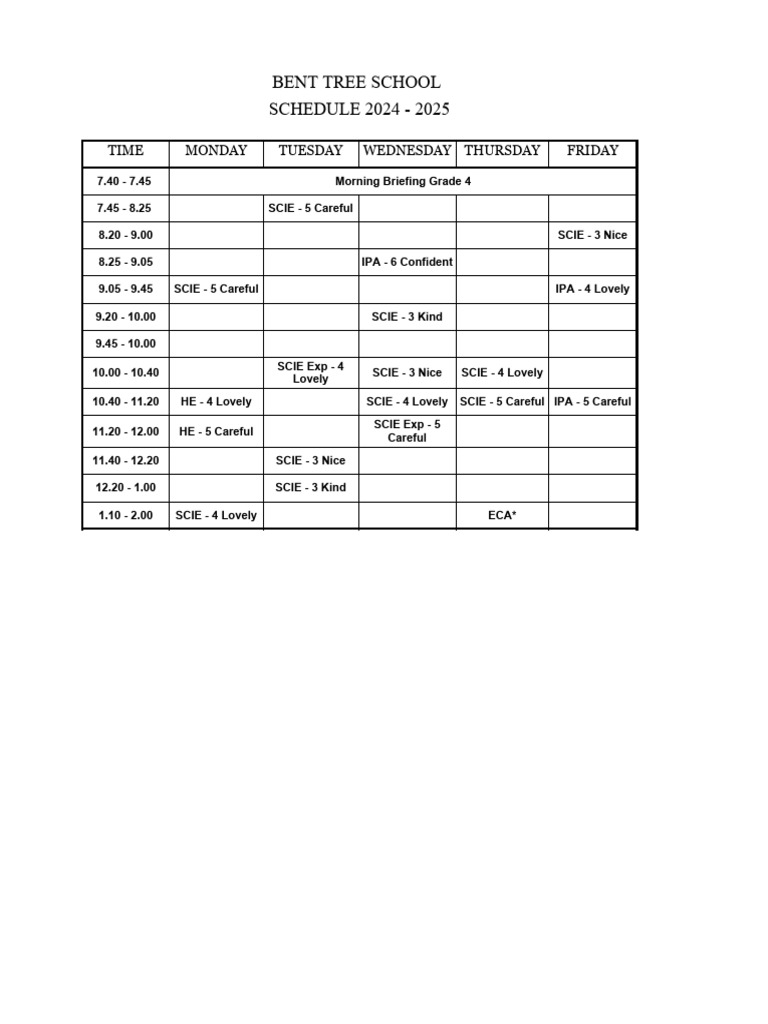 Time Table 20242025 Agustin PDF