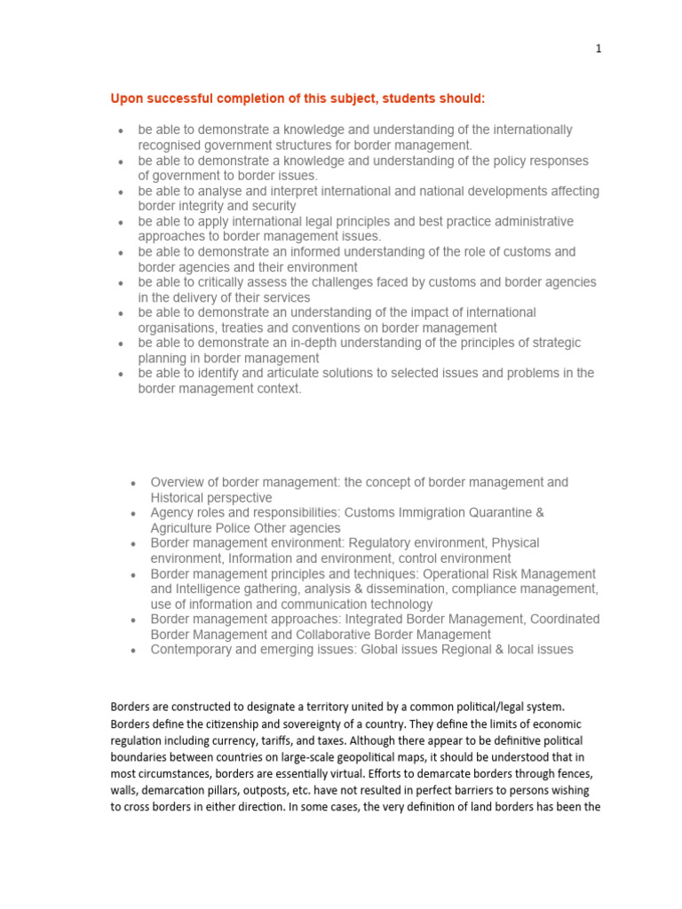 Border Management: Principles and Challenges | PDF | Territorial Waters