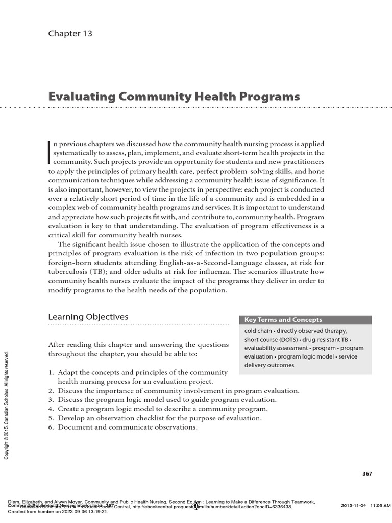 Community and Public Health Nursing Second Edition... - (Chapter 13 ...