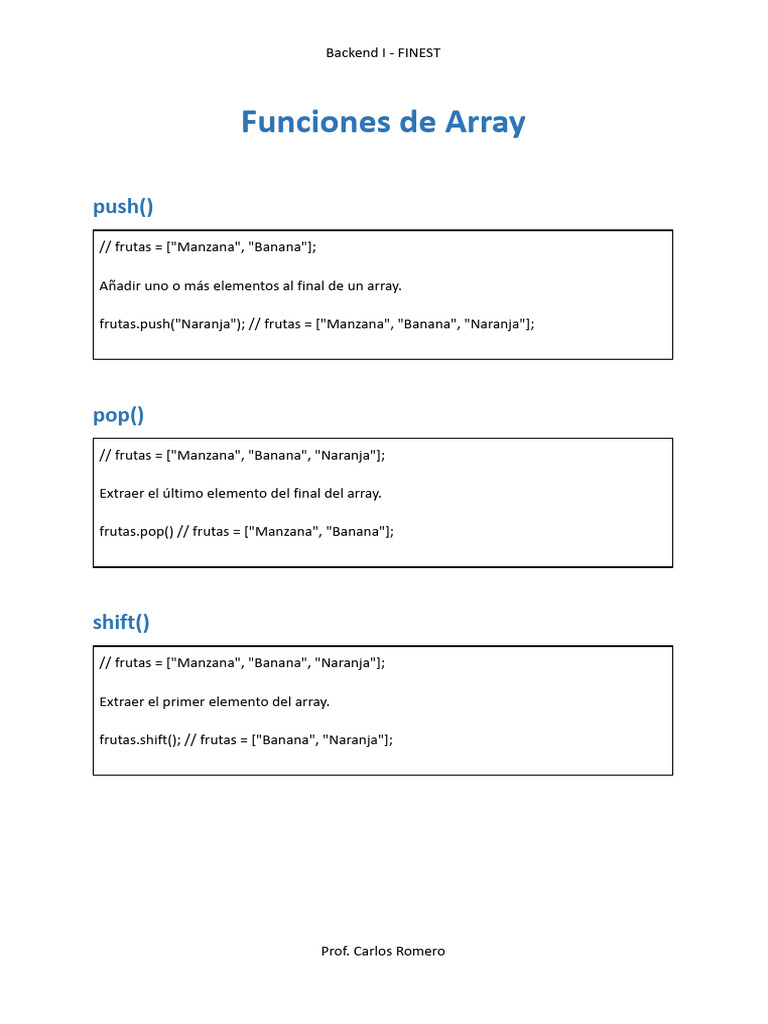 5 - FINEST Backend - Array - Funciones | PDF | Plantas | Botánica
