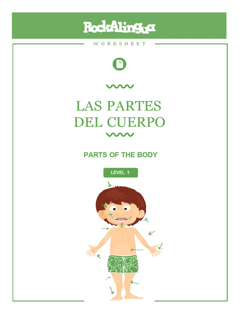 Las Partes Del Cuerpo (Worksheet) PDF Anatomía humana