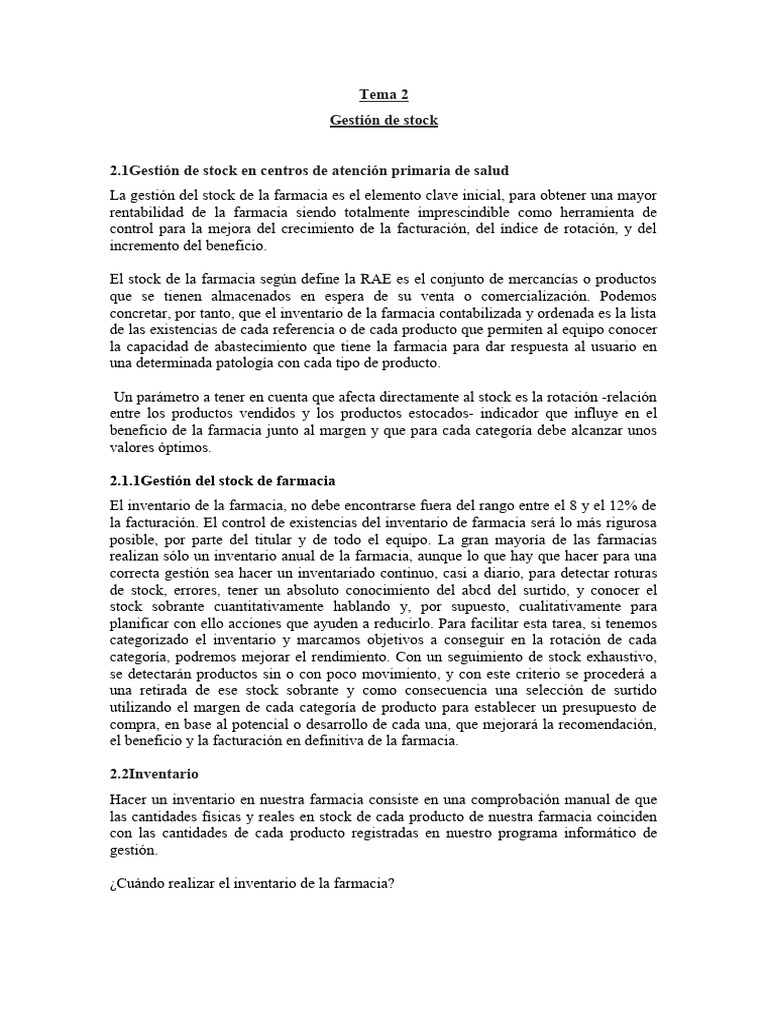 Gestión de Stock en Farmacias Efectiva | PDF | Medicamentos con receta ...