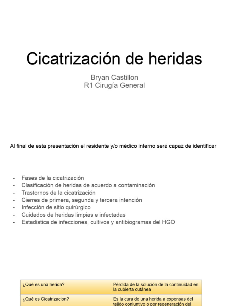 Cicatrización De Heridas Pdf Curación Cicatrización De La Herida