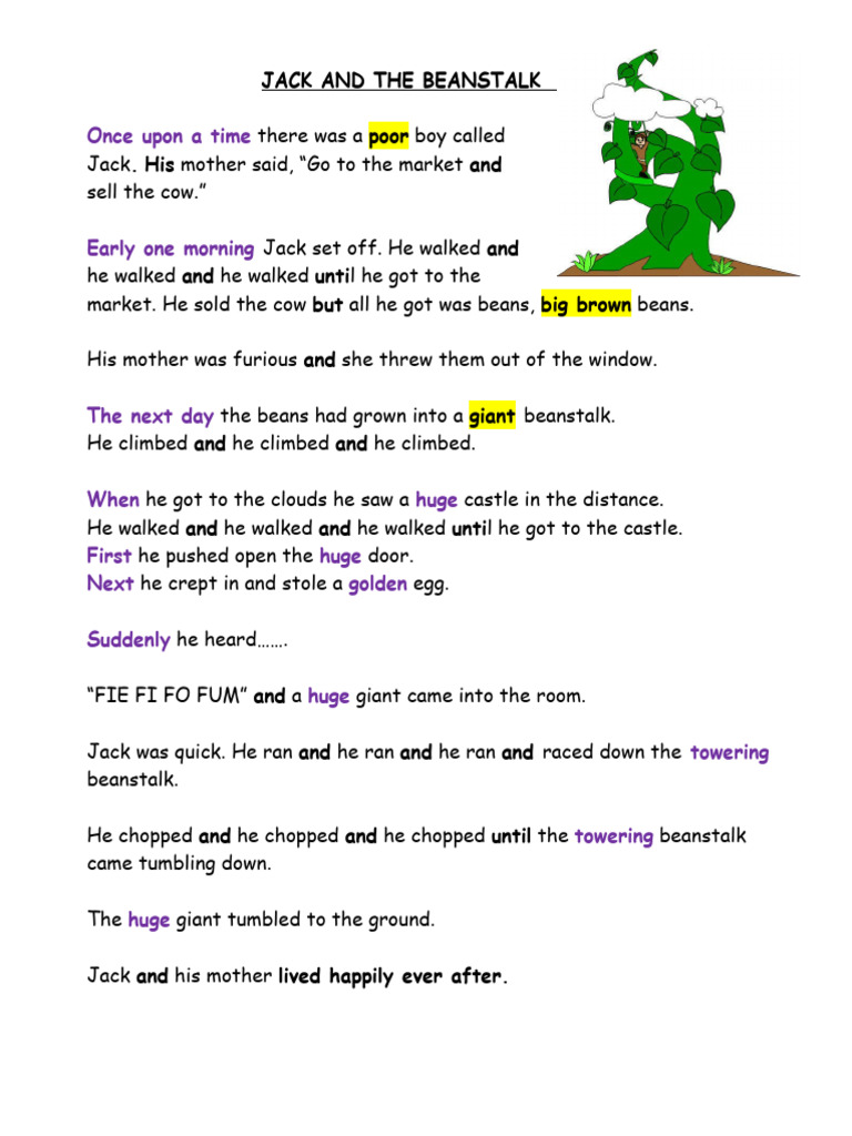 Jack and the beanstalk pdf