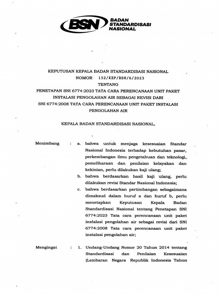 Revisi SNI 6774:2023 Perencanaan IPA | PDF